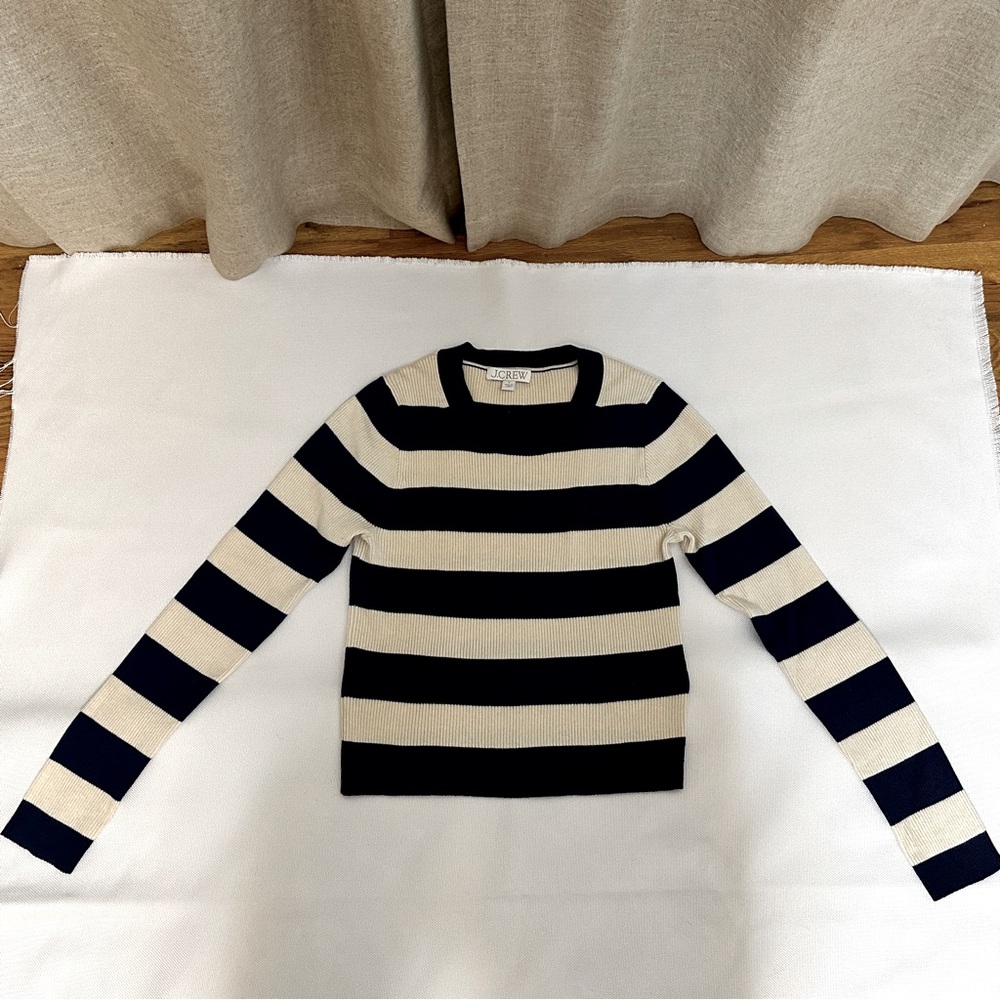 J.Crew Ribbed Long Sleeve Striped Sweater, Size S